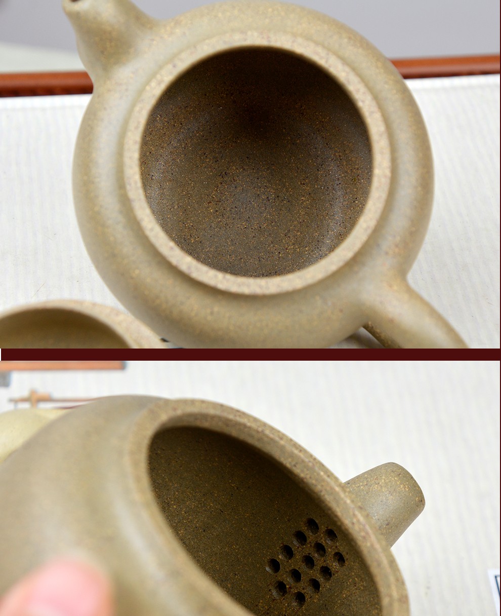 祁地功夫茶具宜兴紫砂壶名家茶壶原矿纯芝麻段泥全手工圆福泡茶壶300