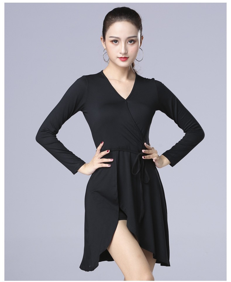 拉丁舞连衣裙拉丁舞服装女成人新款性感拉丁舞裙不规则大裙摆拉丁训练