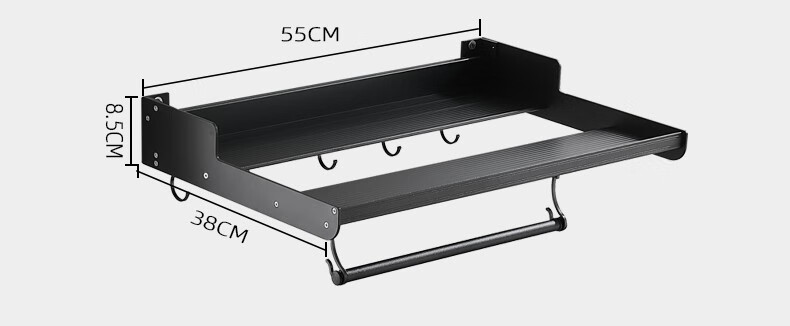 太空铝打孔安装微波炉架子厨房烤箱架打孔款烤箱置物架光波炉壁挂电