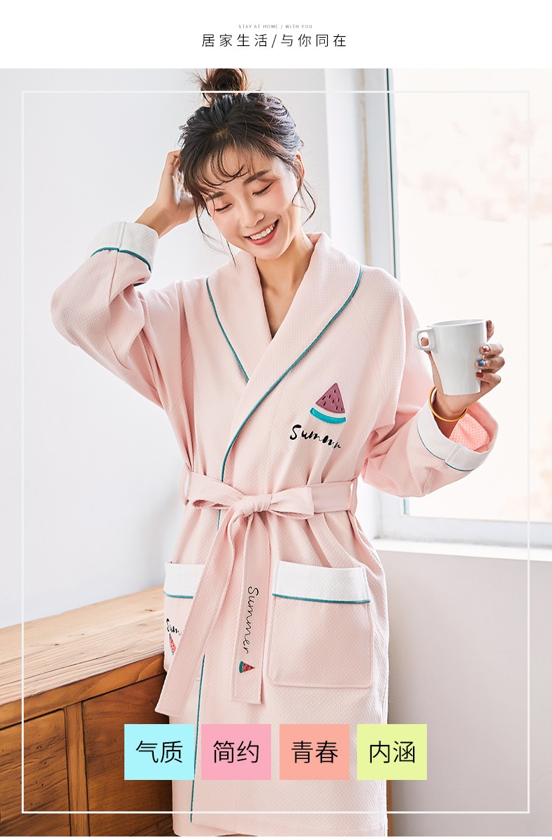 毛巾浴衣五星级酒店加厚情侣浴袍浴巾华夫格浴袍小雏菊小码适合身高