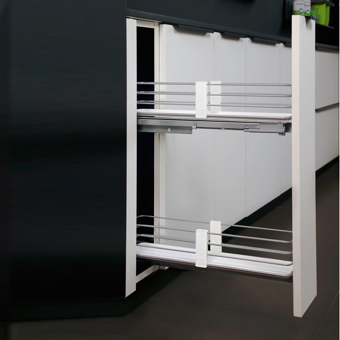 凯斯宝玛kesseboehmer超窄宝厨房橱柜窄拉篮调味拉篮置物架阻尼滑轨小