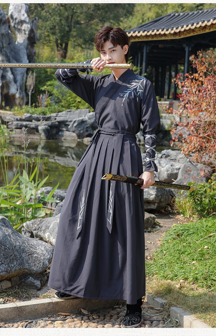 尤克达蒂原创汉服男斗篷古装帅气武侠风表演戏服学生演出团服大码套装