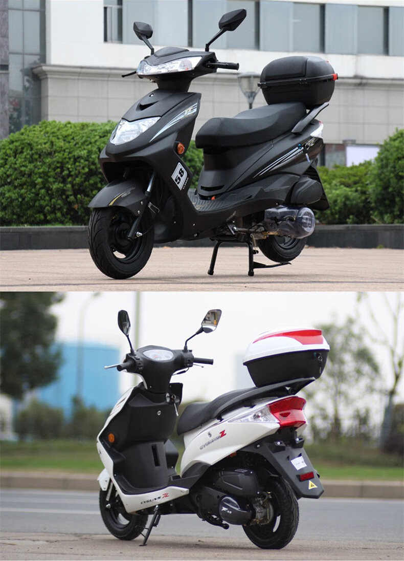 踏板摩托车迅鹰125cc国四电喷踏板车鬼火整车尚领燃油车大跑车男女