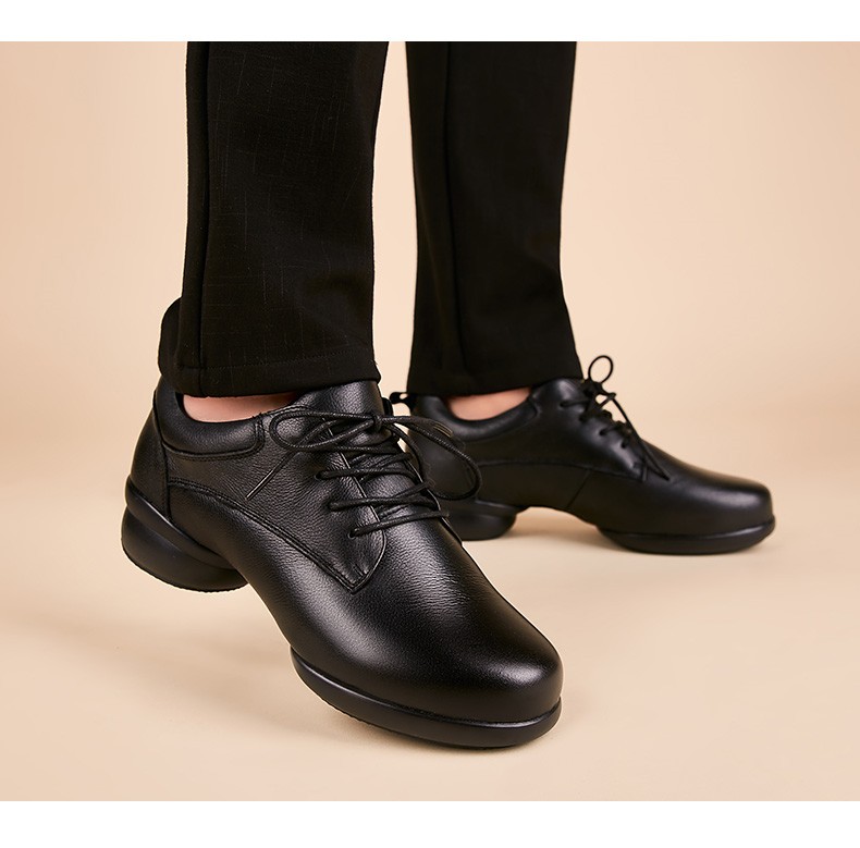 启言 舞蹈鞋男士真皮摩登舞鞋男广场舞鞋成人软底国标舞专业拉丁舞鞋