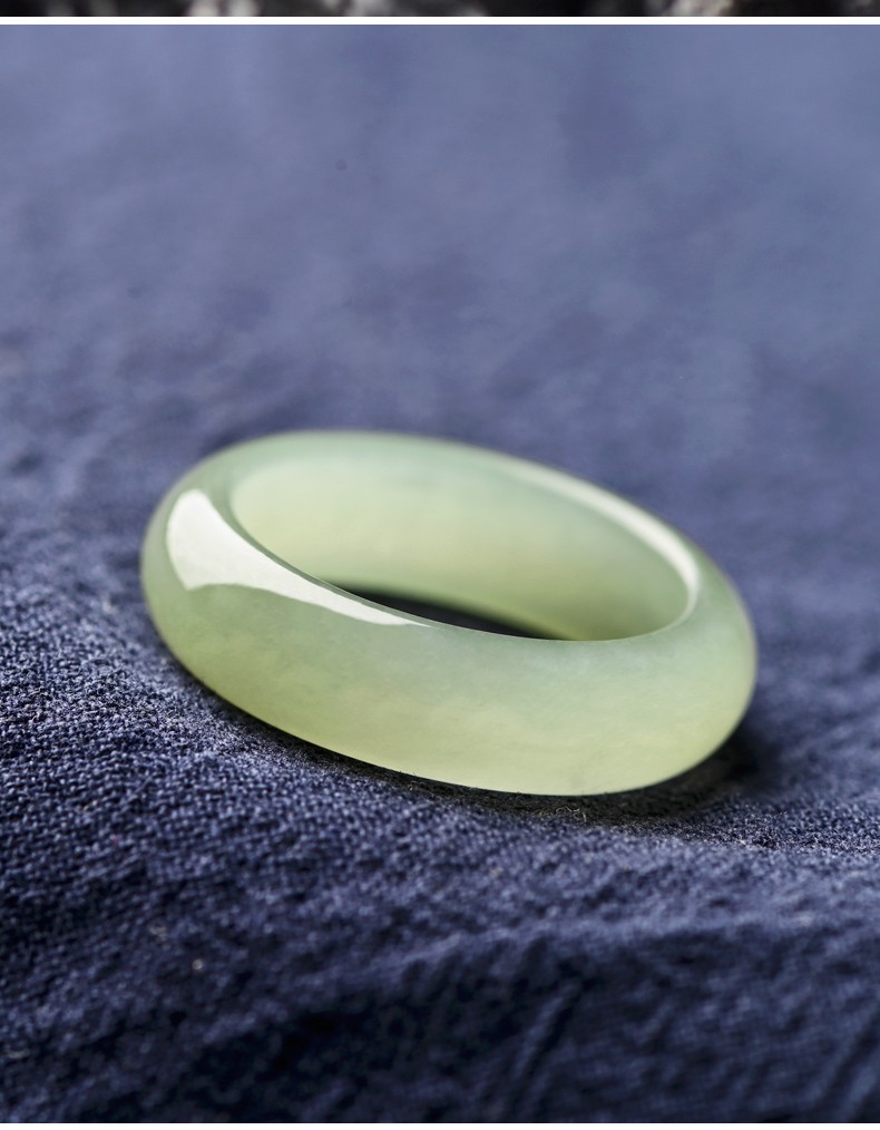 玉等我和田玉戒指冰种玉指环男女款玉扳指情侣玉石对戒古风尾戒内径约