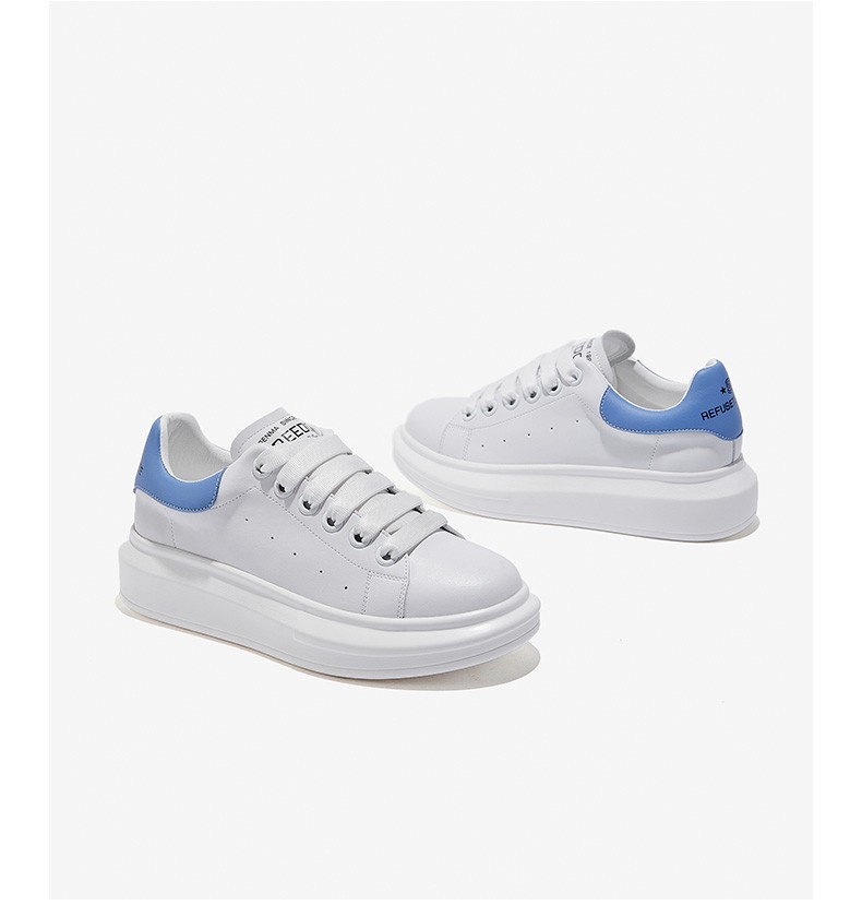 森马小白鞋女韩版新款板鞋女打孔透气系带时尚潮流休闲鞋女百搭学生白