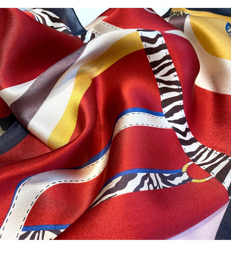 jedmviss 真丝小方巾女丝巾桑蚕丝围巾妈妈夏季薄款护脖子防晒 爱心