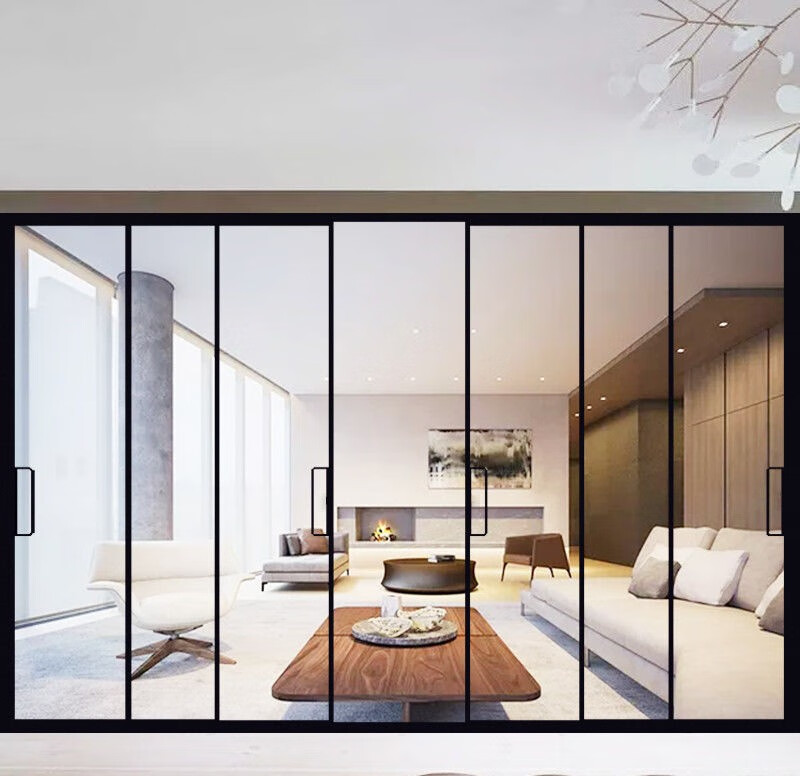阳特派极窄推拉门现代简欧钛镁铝合金玻璃门厨房隔断门阳台窄边移门