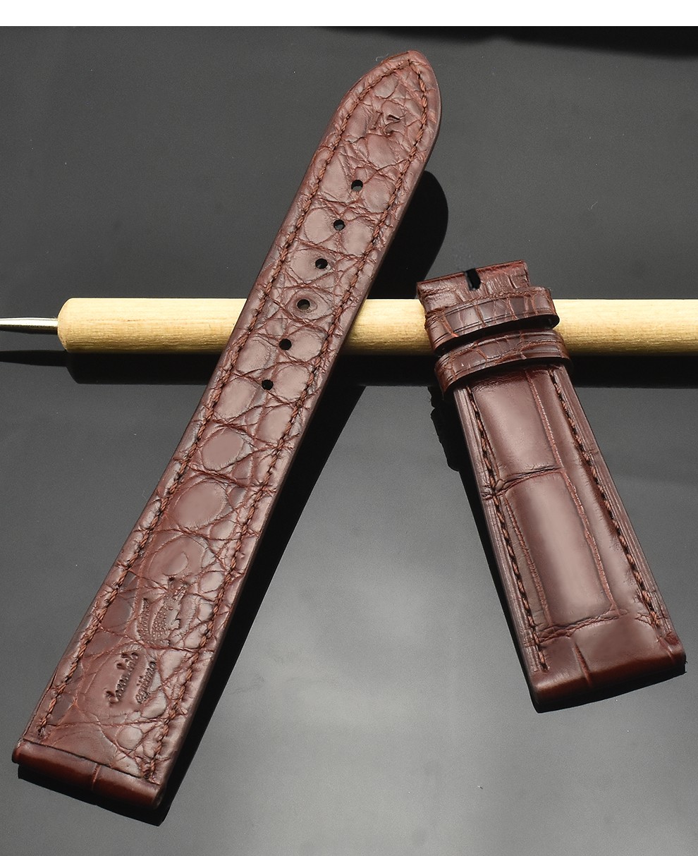 适用百达翡丽系列表带真皮男士表带514652965227双面鳄鱼皮表带手表链