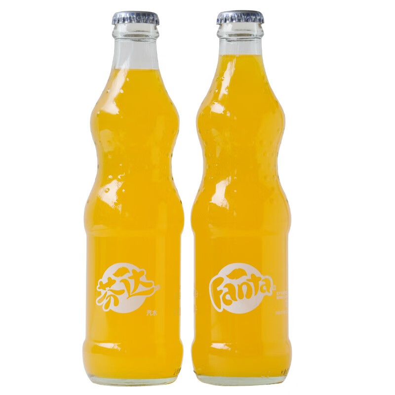 可口可乐碳酸饮料雪碧芬达橙味汽水老式怀旧玻璃瓶小瓶装可口可乐300