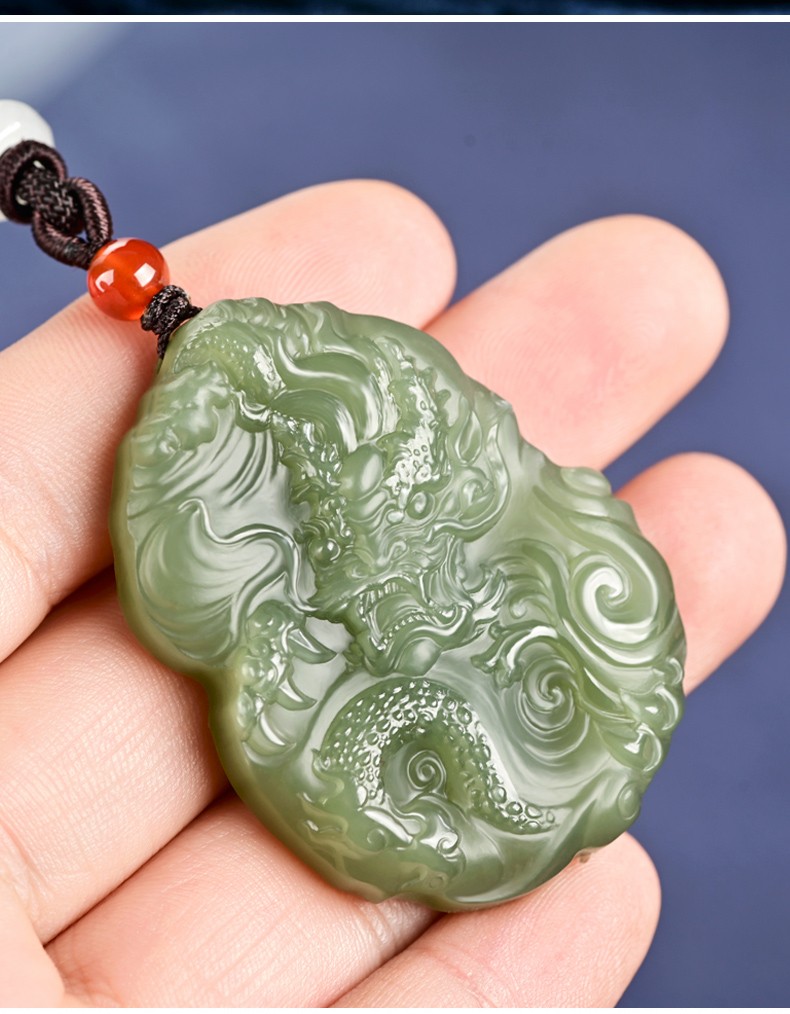 玉等我和田玉祥龙玉吊坠男款玉佩属龙玉牌挂件玉石项链