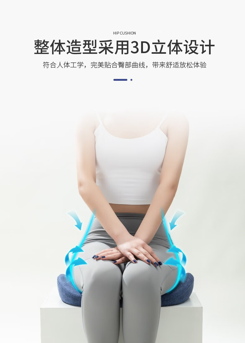 125961-乐扣乐扣 坐垫办公室舒压坐垫椅子垫记忆棉坐垫久坐神器屁股垫子 新升级-护臀坐垫 【家车两用】-详情图