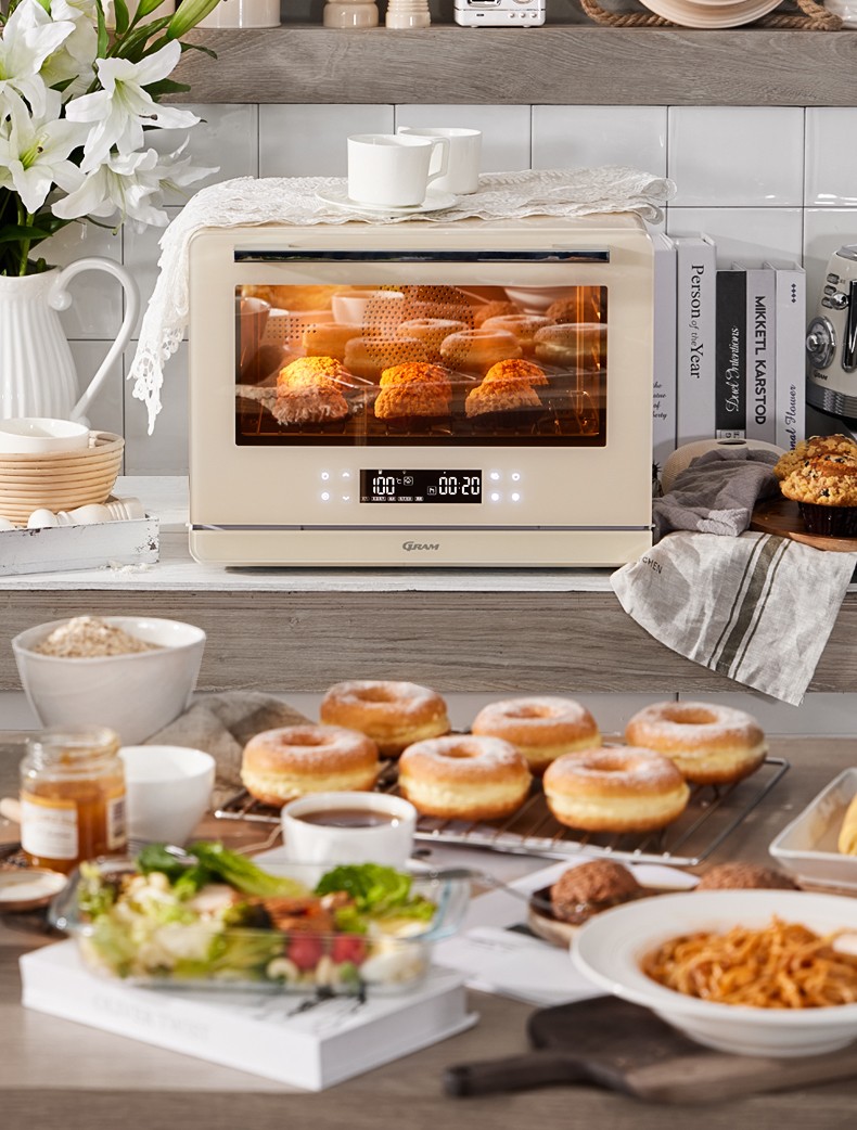 百年品牌gram 蒸烤箱台式蒸烤一体机家用电烤箱电蒸箱二合一蒸汽烤箱