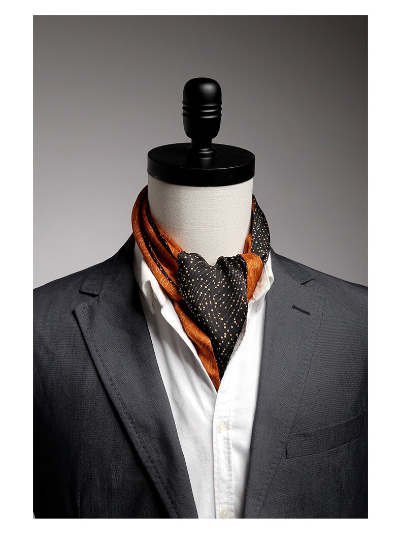 三八妇女节礼物杭丝路真丝丝巾男桑蚕丝围巾男窄巾春秋围脖送礼精致