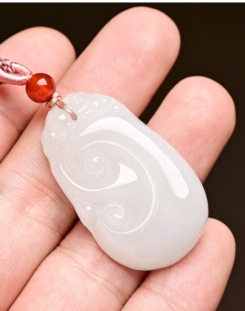 玉等我和田玉吊坠如意玉佩羊脂白玉金枝玉叶玉挂件女款玉石饰品项链