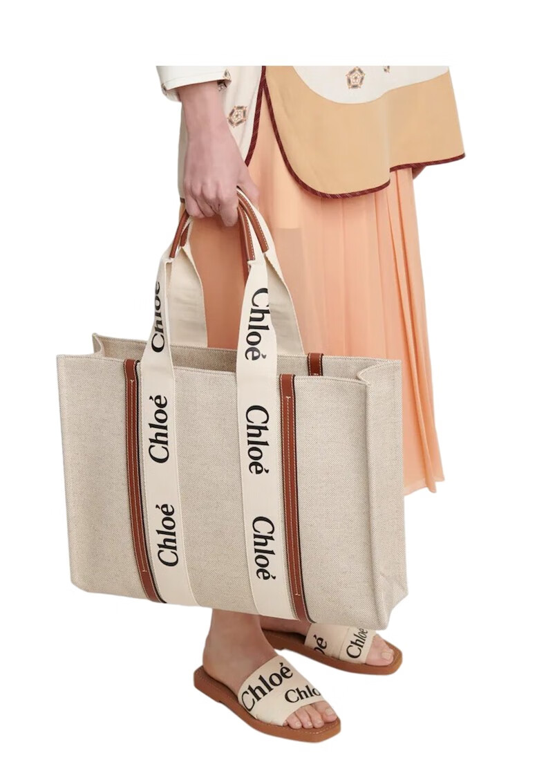 chloewoodyl号帆布托特包p00545347米色