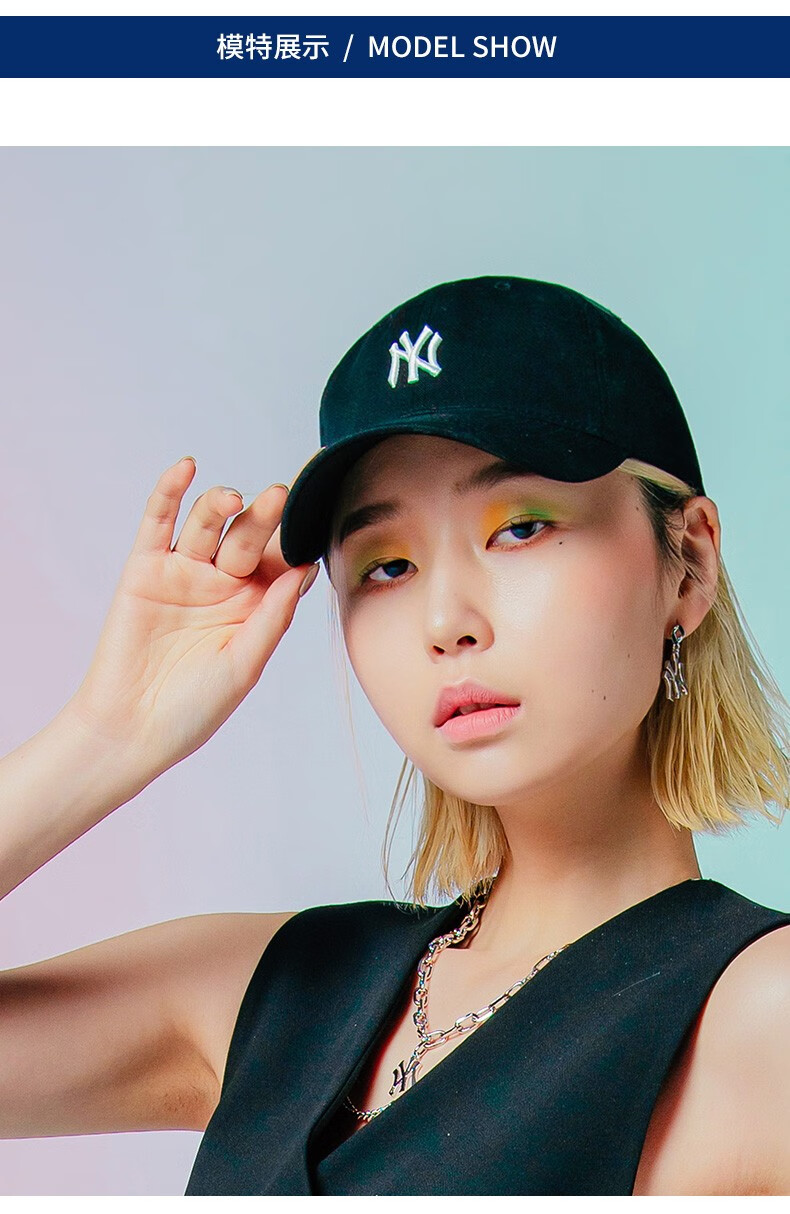 mlb韩国洋基道奇队软顶棒球帽男女ny鸭舌帽棉质la百搭休闲遮阳帽调节
