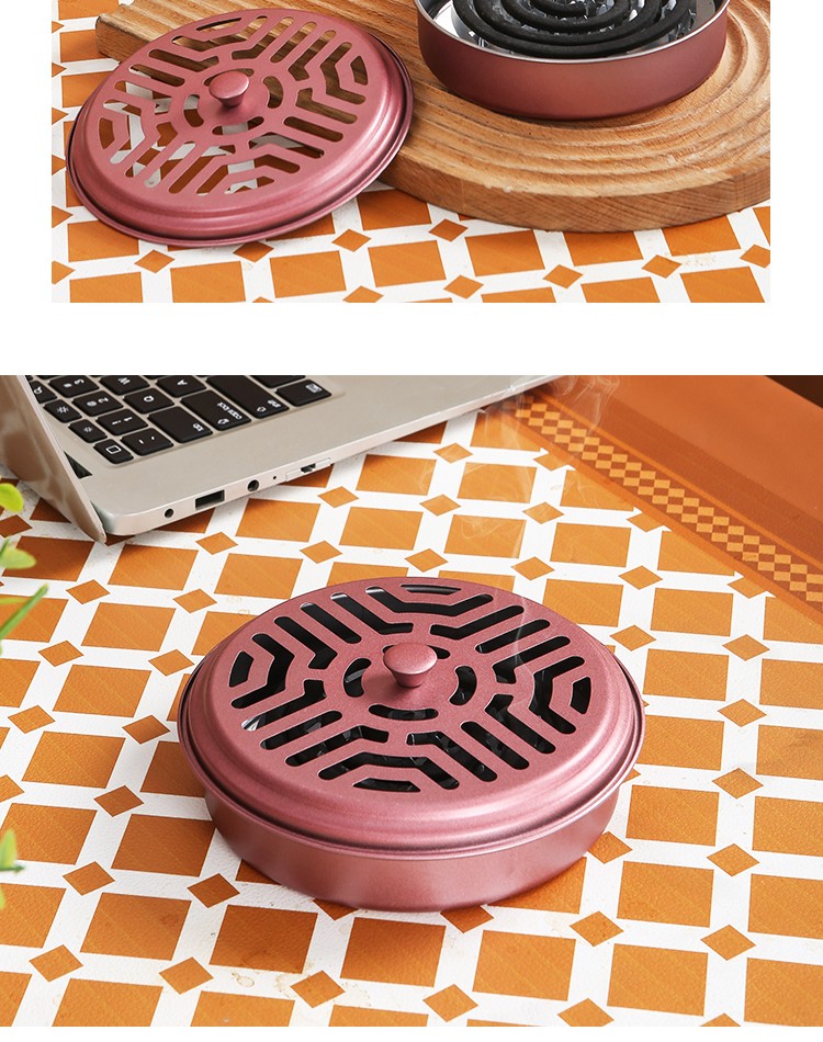 蚊香托盘不锈钢带盖蚊香盒蚊香架蚊香槽香炉家用创意蚊香盘接灰盒