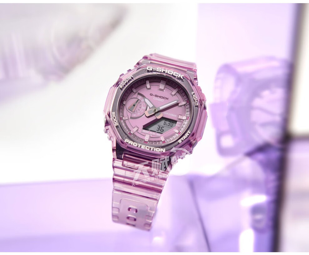 卡西欧(casio)手表新款g-shock透明农家橡树八角形时尚运动女表情人节