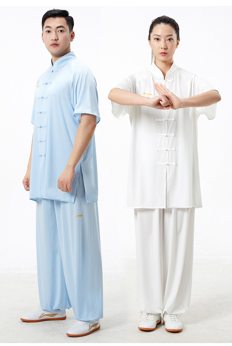 李宁太极服男夏季短袖武术服高端太极拳练功服表演服太极服女新款