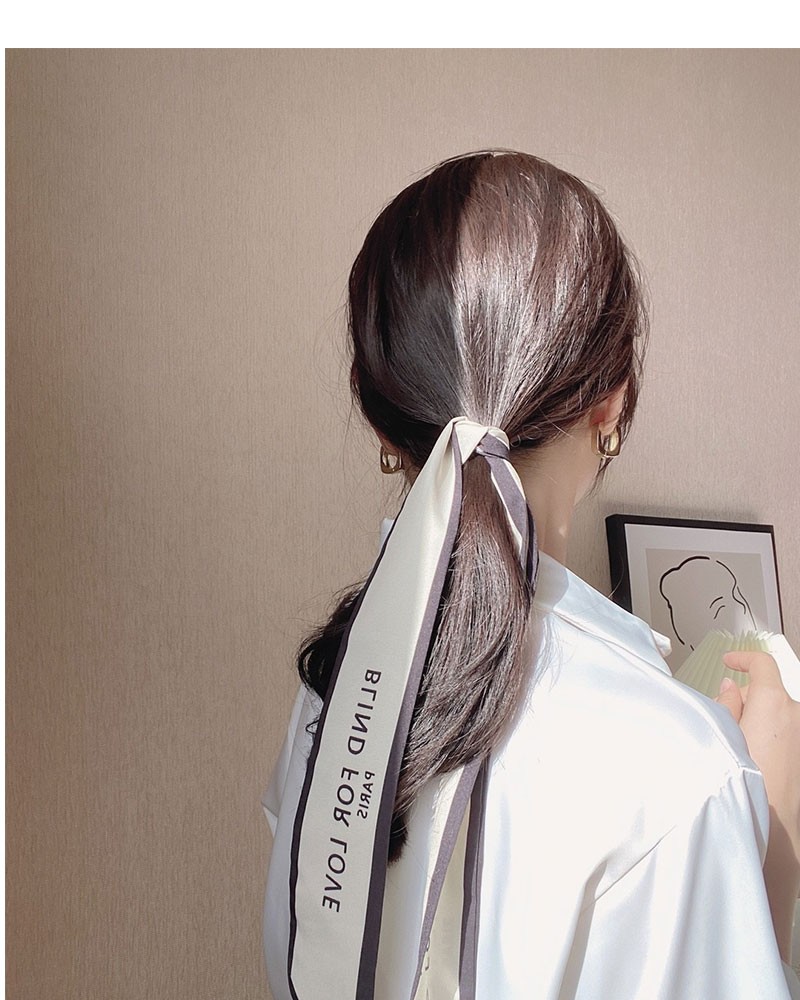 头绳丝带扎头发丝巾发带飘带发绳女绑发千鸟格多功能印花复古法式学生