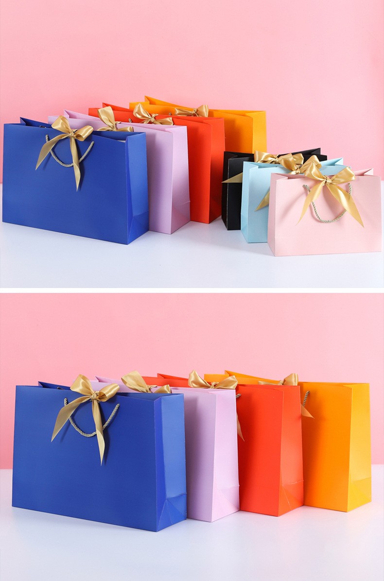 萨普莱斯 礼品袋 创意小清新多色蝴蝶结手提袋纸袋子