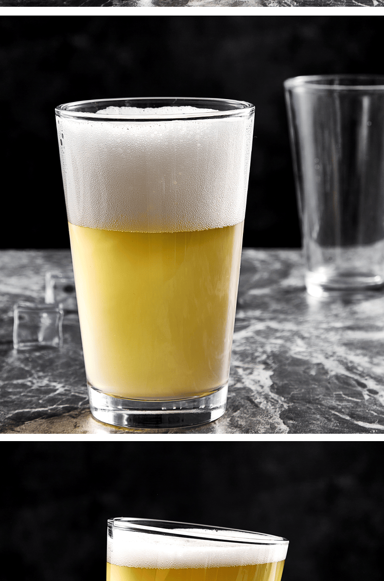 美式宽口啤酒杯品脱杯无铅玻璃ipa啤酒杯艾尔拉格精酿啤酒杯支持定制
