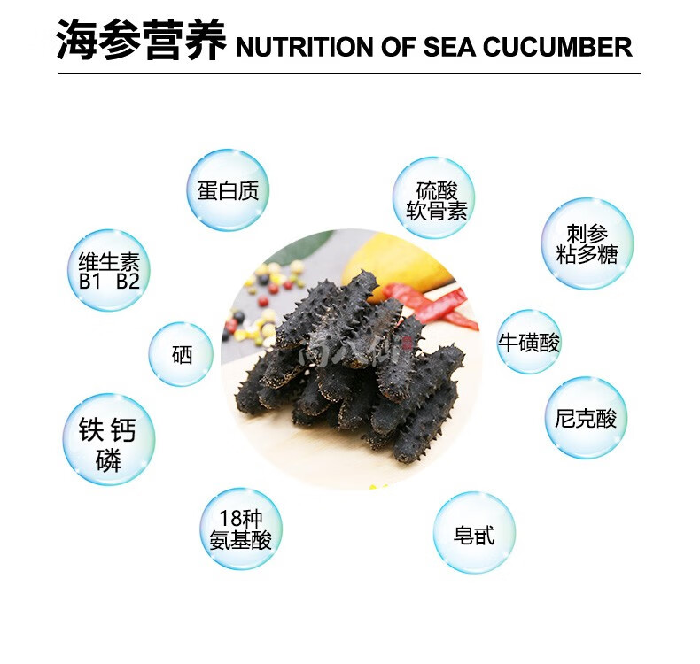 尚八仙海参干货淡干海参500g有机海洋牧场人工采捕礼盒40头到50头