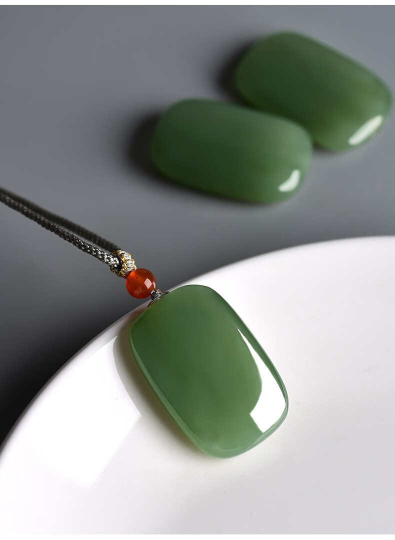 萃宝荷 和田玉平安无事牌吊坠天然黄口料黄玉玉石面包牌男女情侣款玉