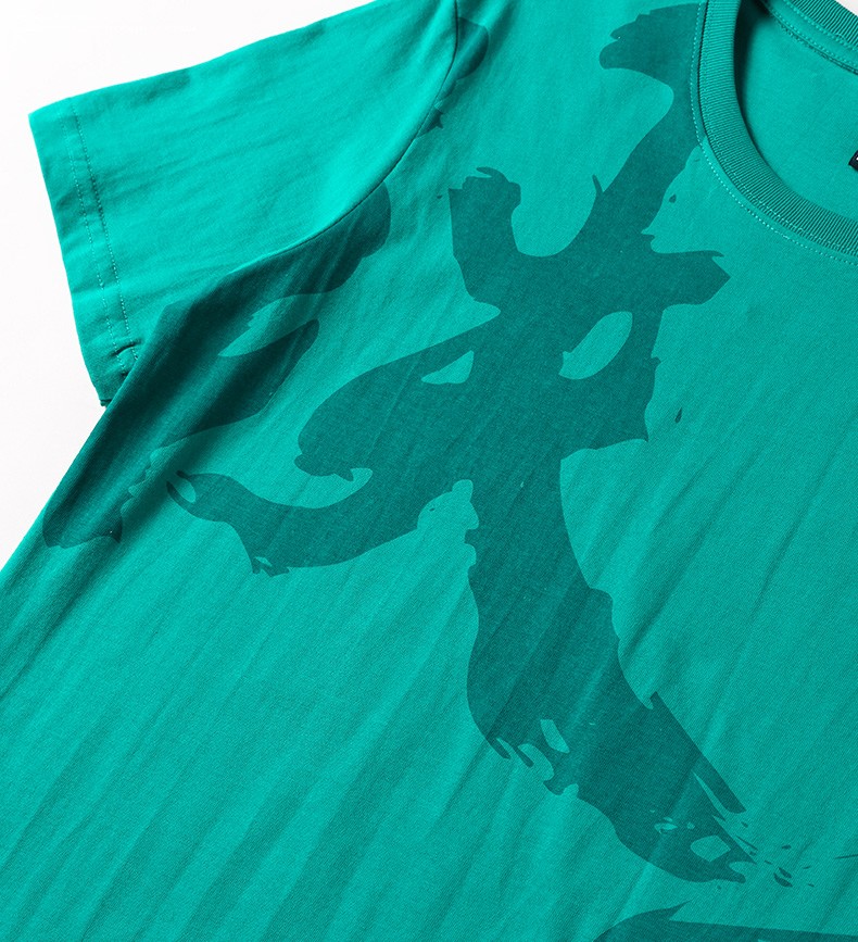 伽维德短袖t恤男2021国潮新款短袖t恤男中国风文字秩序刺绣宽松潮流