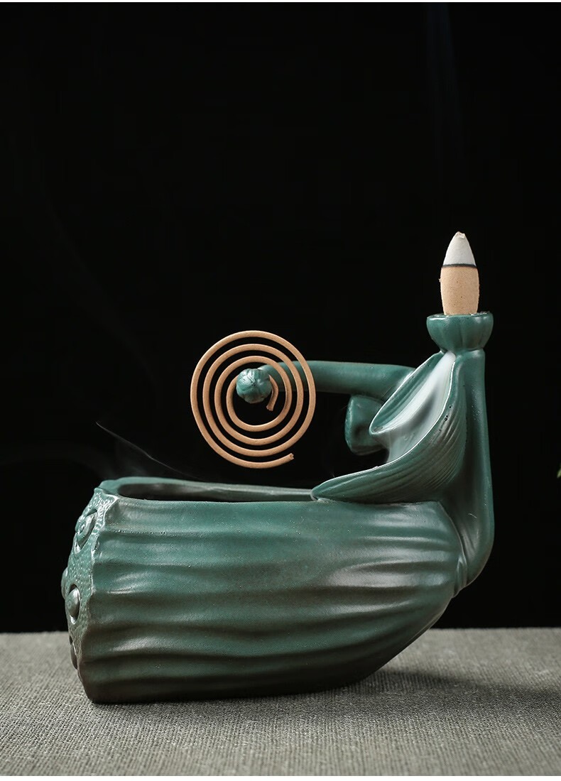 砂倒流香炉禅莲檀香炉熏香家用室内沉香仿古线香炉香道创意摆件偶然