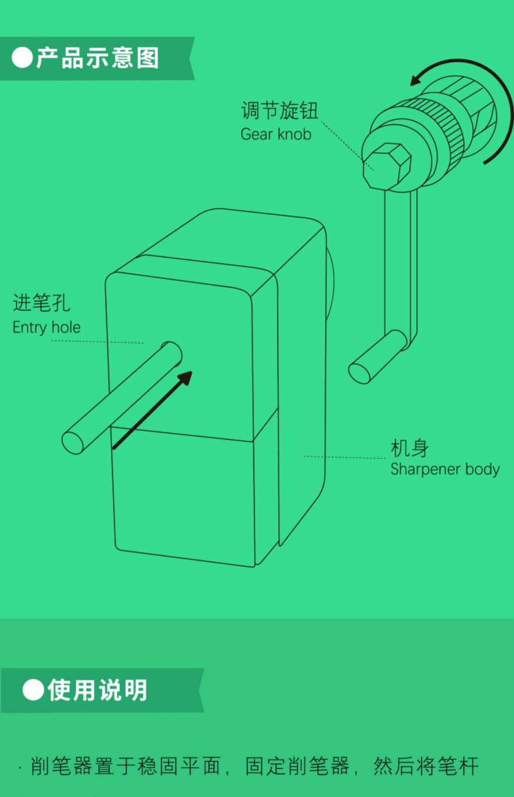 米娅削笔器美术生专用速写削笔器削笔刀卷笔刀素描铅笔转笔刀手摇炭笔