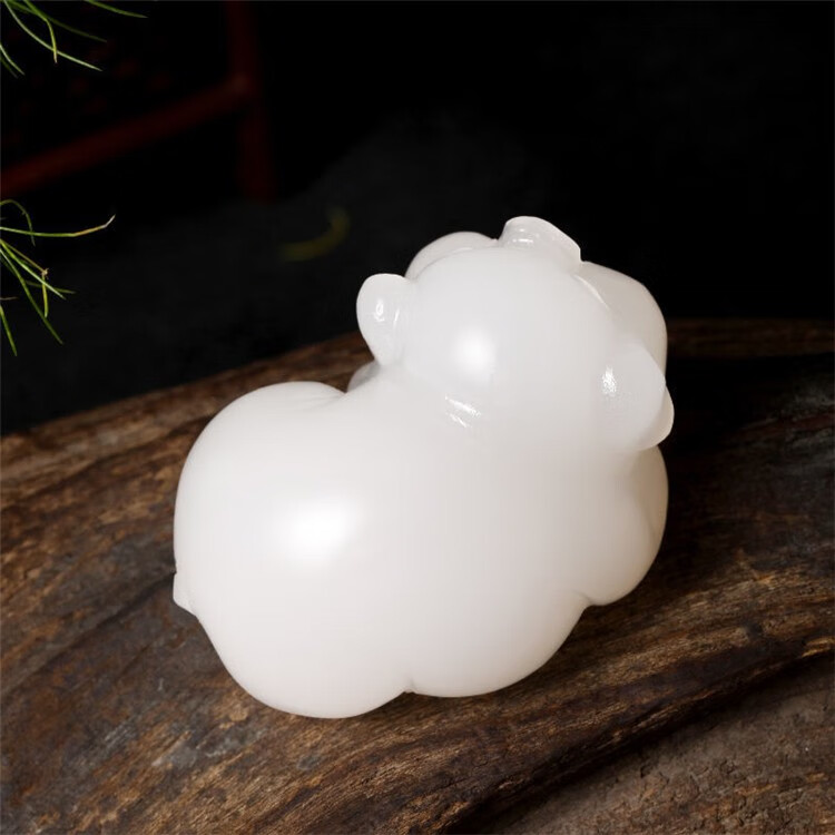 竔立 阿富汗玉天然玉立体小猪手把件生肖猪玉石把玩件男士礼物【图片