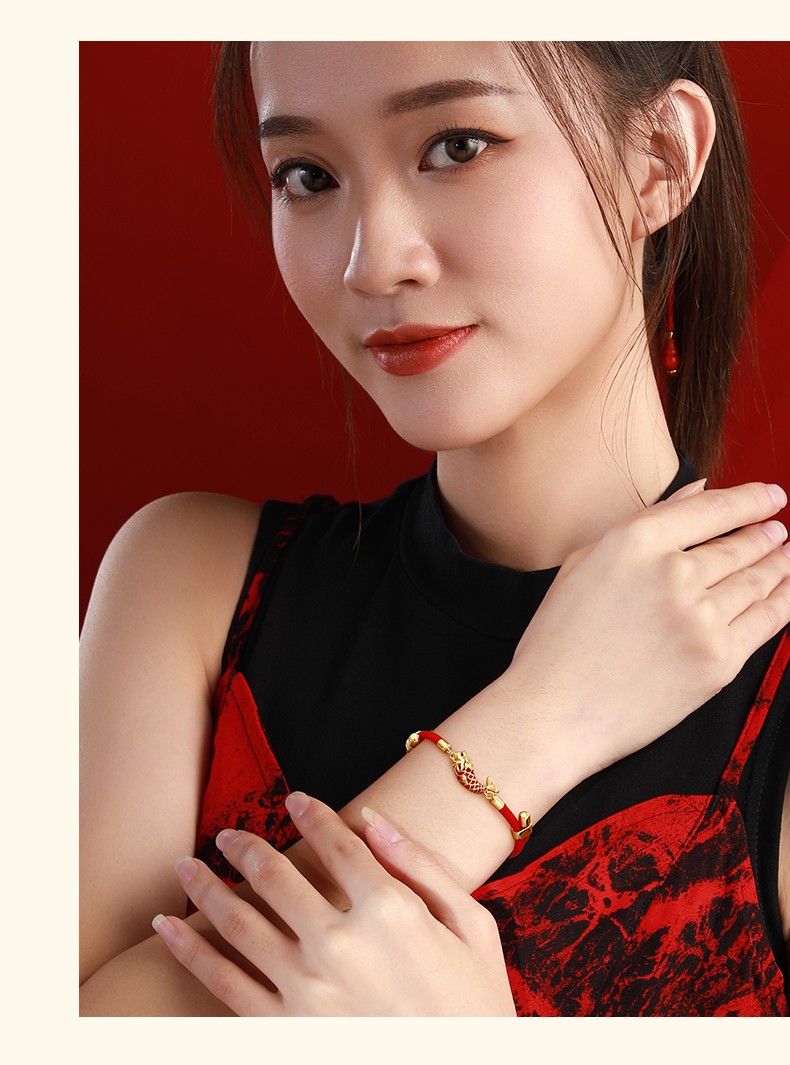 法蔻首饰轻奢品牌时尚灵鳌增庆手链小众设计感情侣手绳逢考必过考研