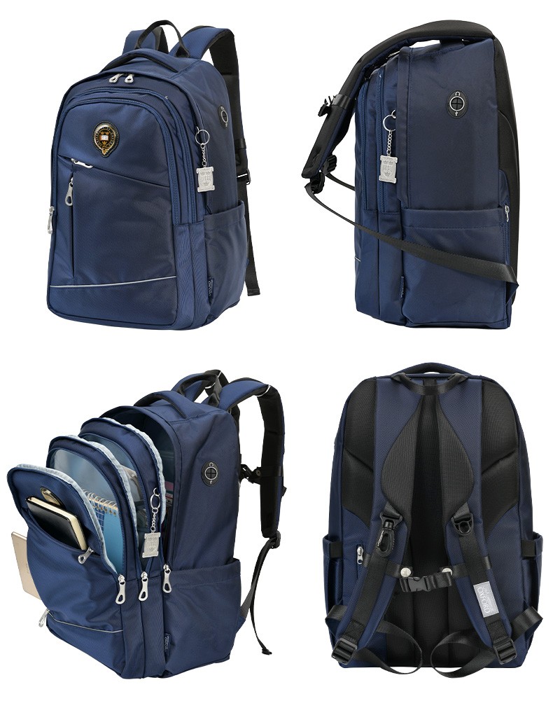 英国牛津大学书包男中学生高中生初中生减负护脊防水双肩包多分层多