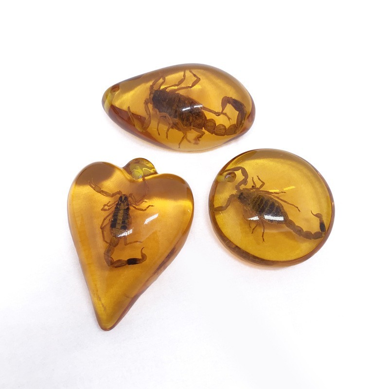 悟道猴小号真昆虫琥珀挂件项链吊坠盲盒配件树脂装饰虫珀盲发3个装