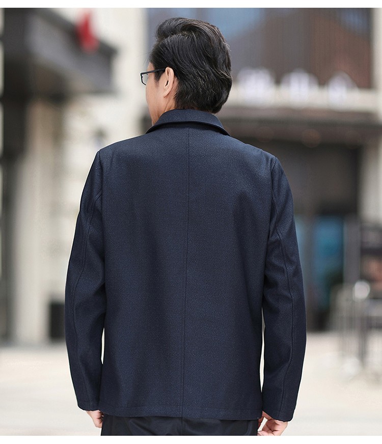 香港老爷车夹克男2021春秋款中年干部夹克爸爸装休闲上衣宽松外套中