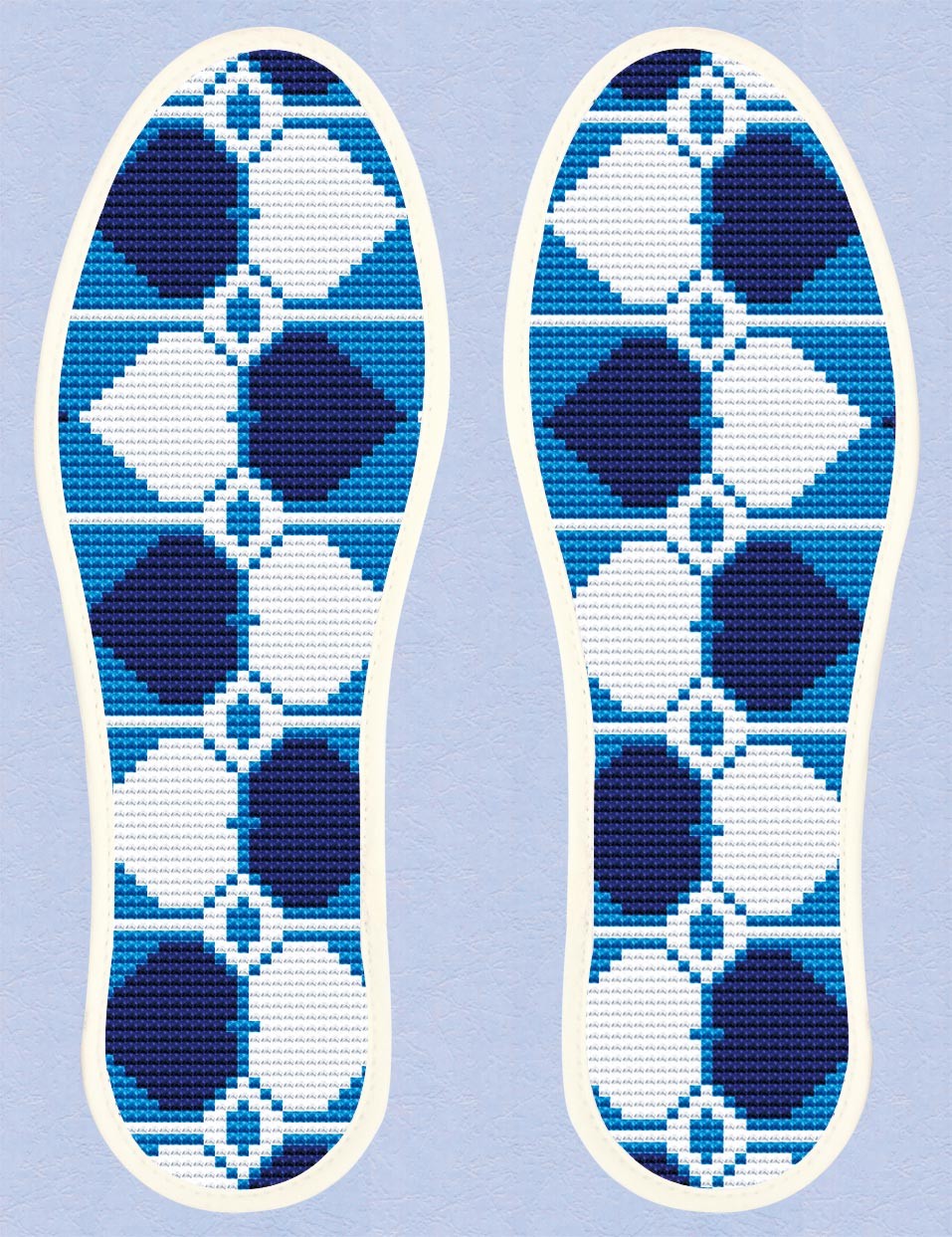 绣魁2021年新款十字绣鞋垫单股线绣男女通用防臭透气鞋垫精准印花满绣