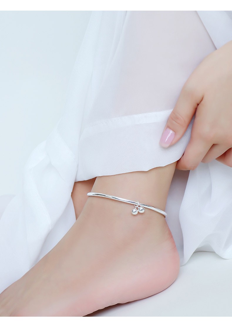 银千惠 脚链女士 s999银脚镯中国古风开口可调节送女友闺蜜生日七夕