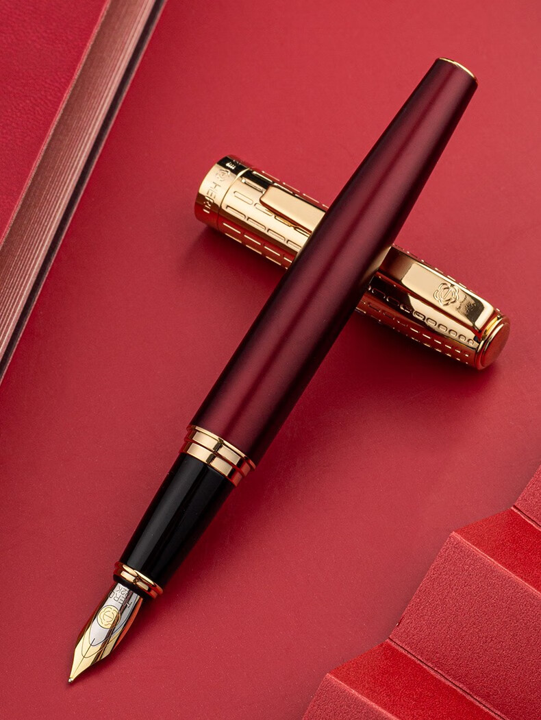 英雄(hero)钢笔荣耀套装中国红礼盒装企业礼品签字笔成人男士女生生日