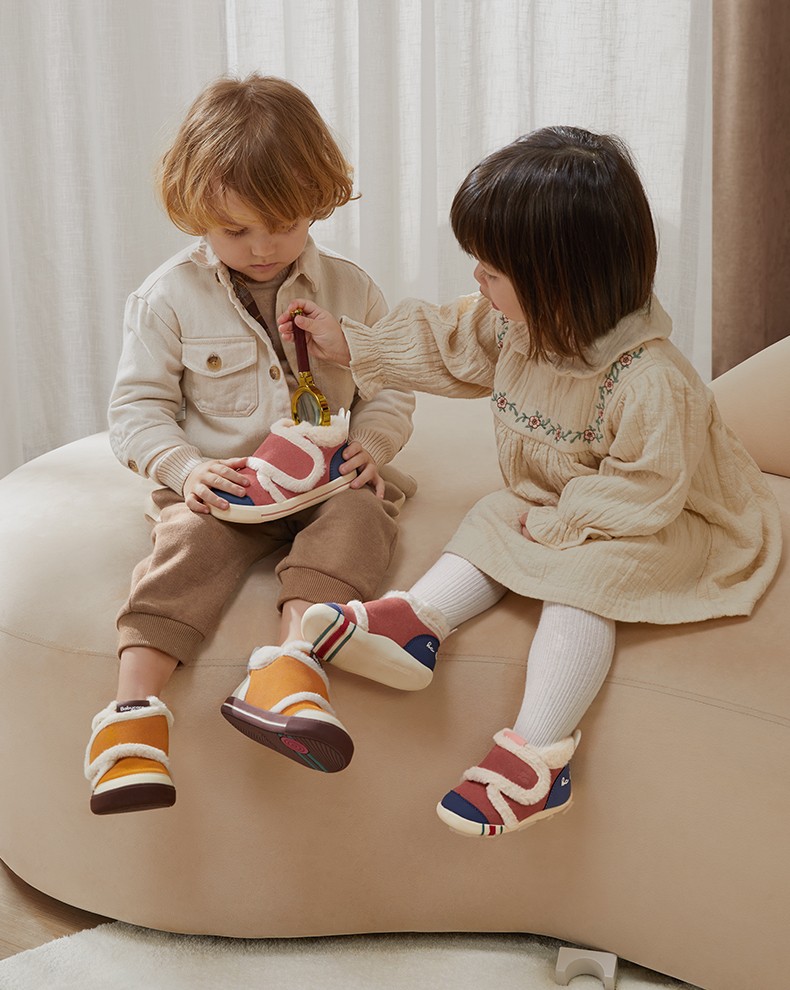 babycare儿童学步鞋冬季保暖男童排汗加绒防滑女宝宝婴幼儿童鞋子沃格