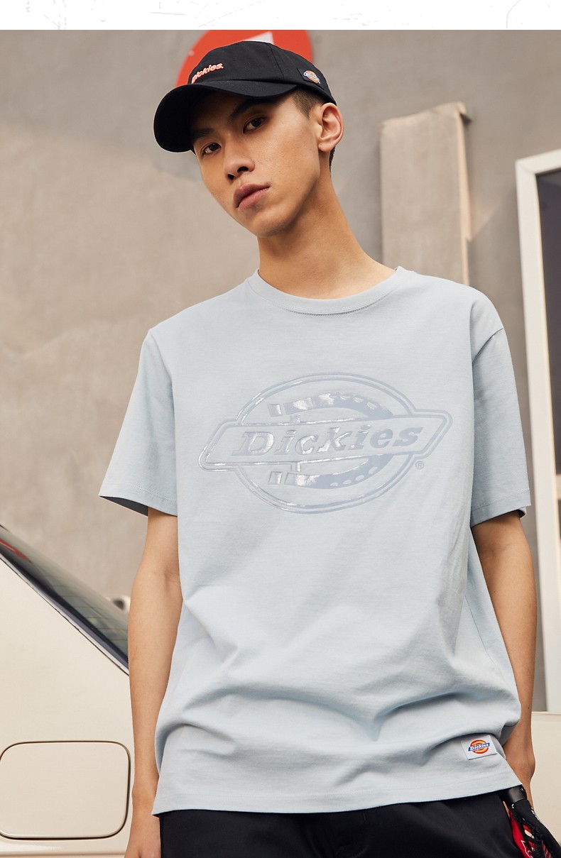 经典系列dickies短袖男士棉舒适logo亮面胶印短袖t恤男t恤男短袖男dk