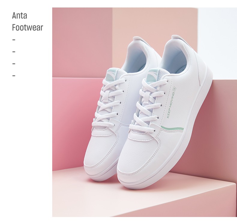 安踏女鞋2021夏新款板鞋轻便复古潮流休闲鞋女子滑板鞋运动鞋女款小白