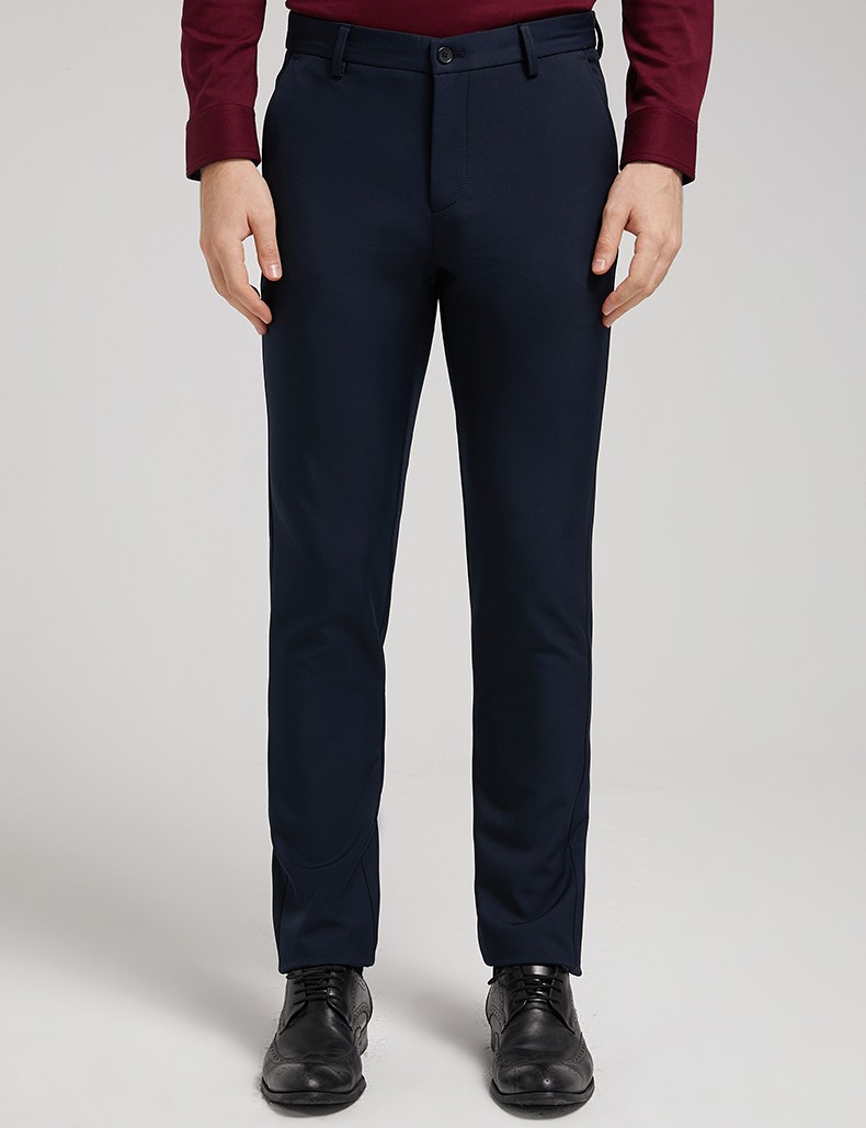 梦特娇秋季新款男士商务休闲裤直筒时尚纯色舒适休闲长裤男z09黑色31