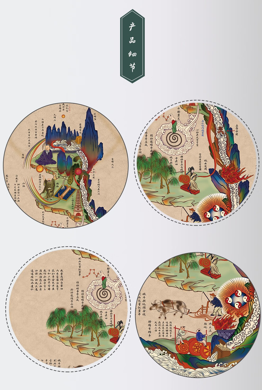 养生经典内经图彩绘挂图中医馆养生字画门诊药店装饰中医文化挂图彩印