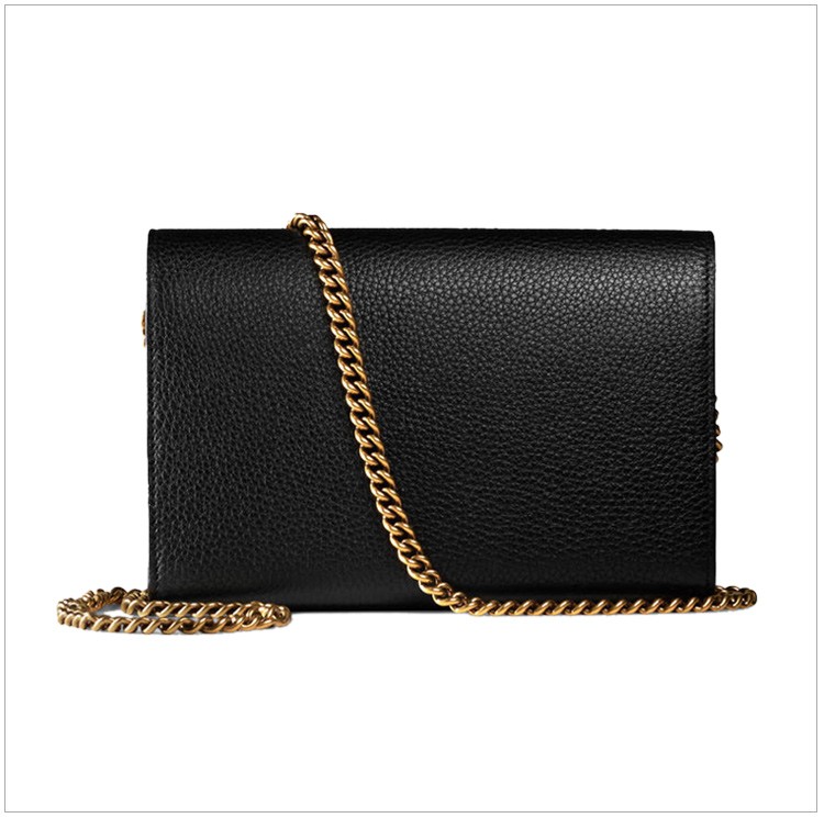 gucci古驰古奇奢侈品女包黑色链条包牛皮女士单肩斜挎包401232a7m0t