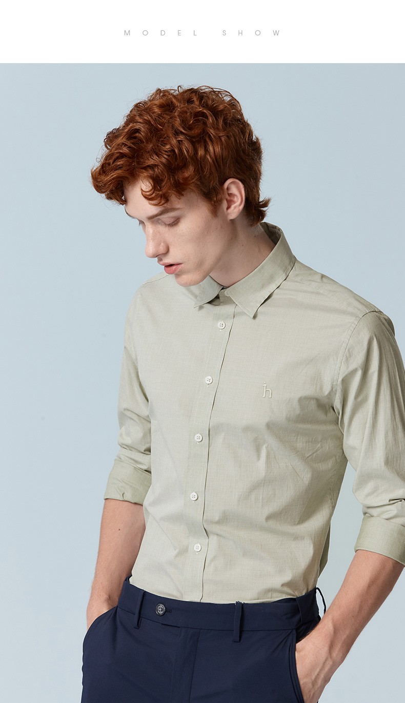 商场同款哈吉斯hazzys2022春季新款男士休闲衬衣青年布长袖衬衫男asc