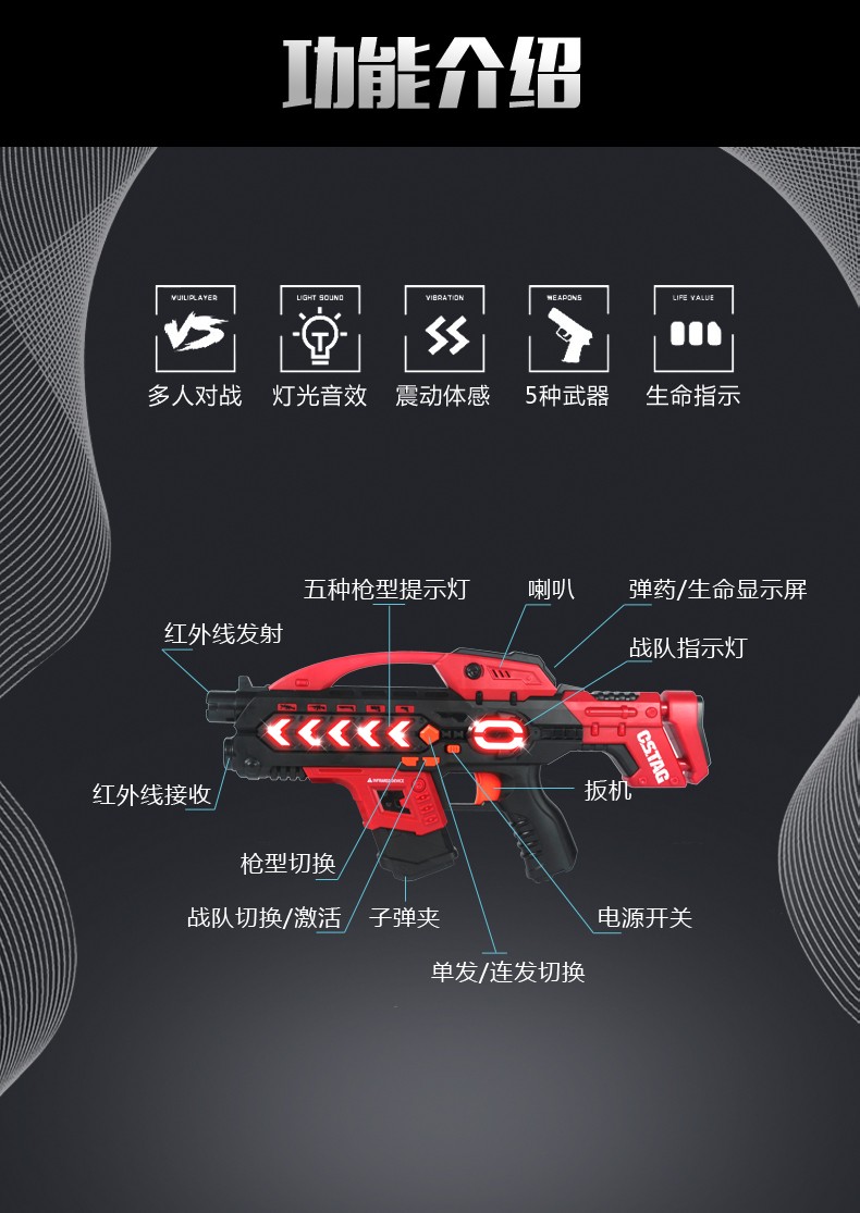 儿童玩具对战枪镭射枪飞碟蜘蛛胸甲单枪配件飞碟