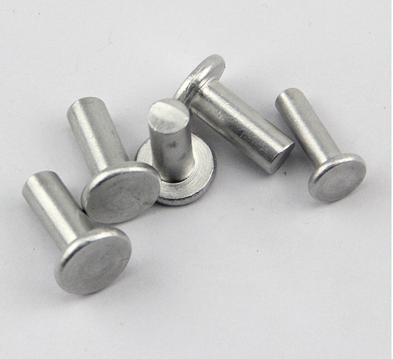 gb109平头实心铝铆钉手打敲击式铆钉实心铆钉平帽纯铝毛钉m4m5m6m8 4*