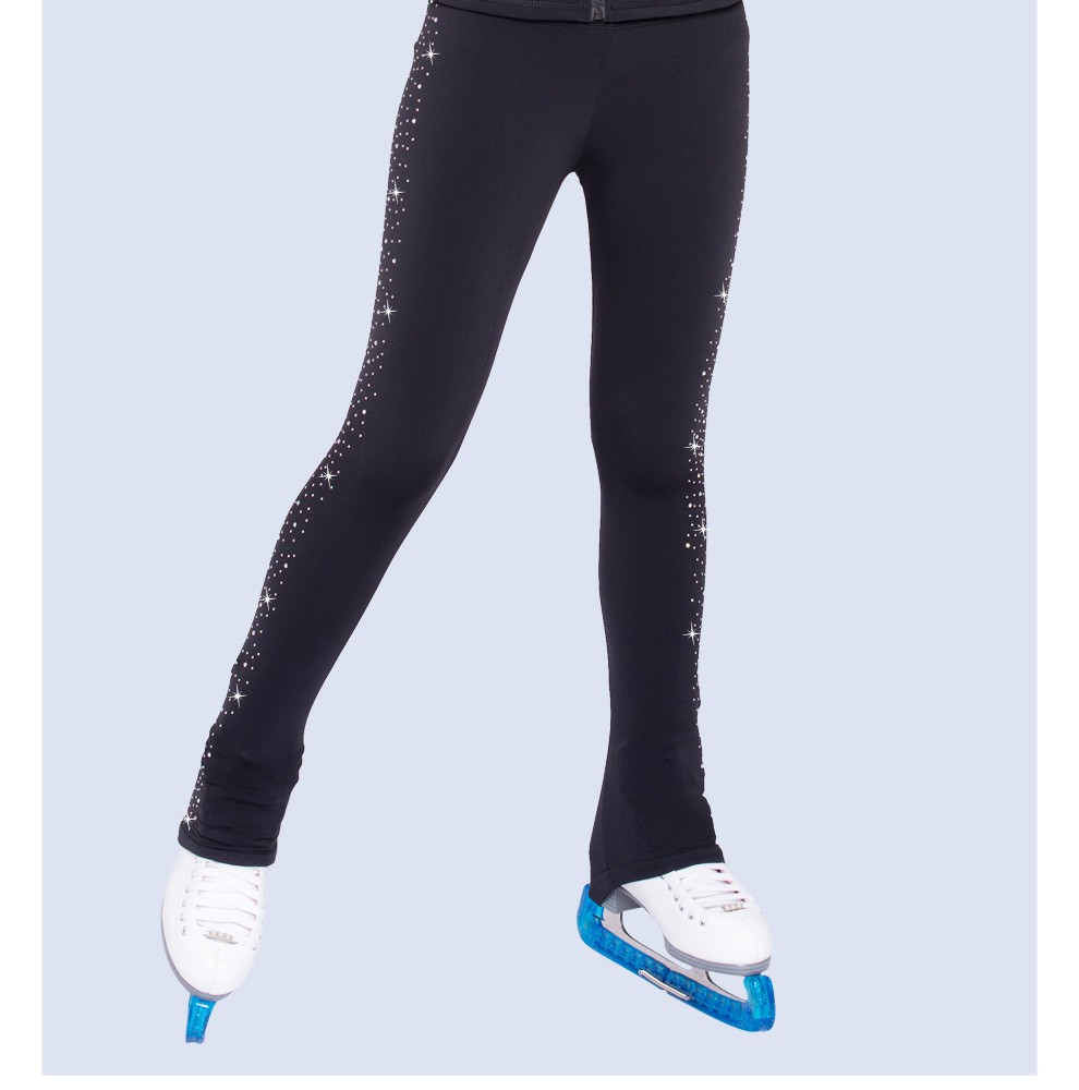 冰上运动花样滑冰训练服女童四季薄绒彩钻花样溜冰裤子儿童夏季训练服